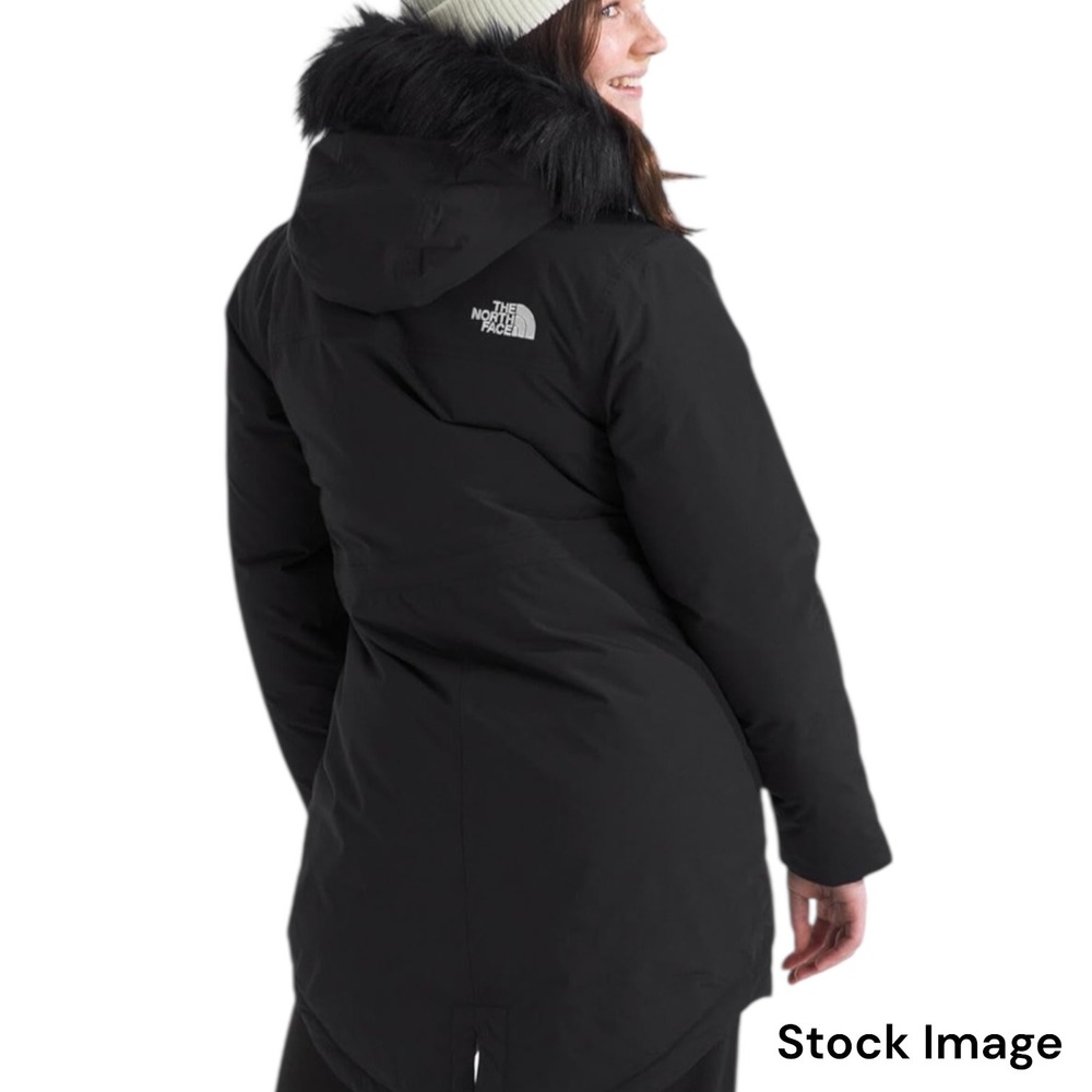 The North Face Girls Small 7/8 Arctic Parka Black Faux Fur Hood Winter Coat NWT - Picture 12 of 13